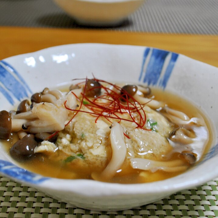 蓮根饅頭きのこあんかけ